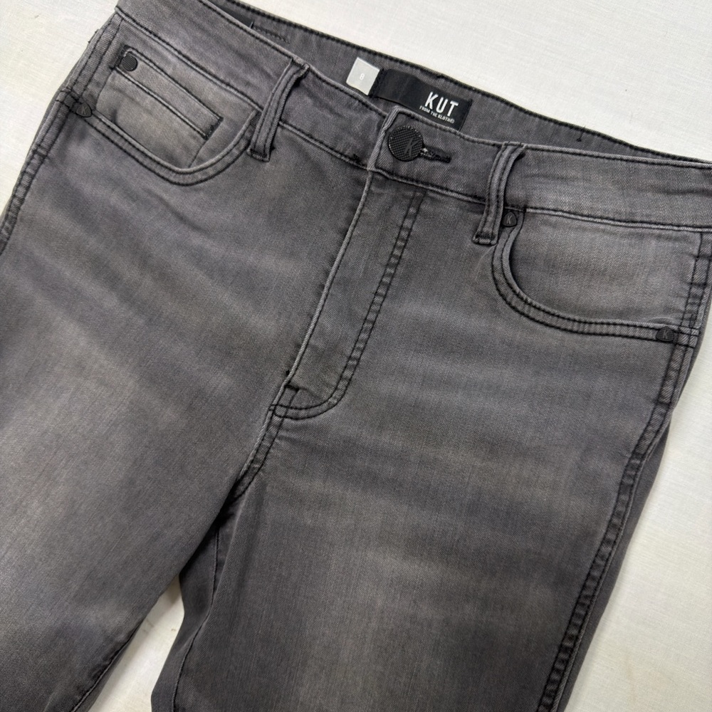 Kut from the Kloth distresses grey Connie Fab Ankle Skinny jeans Women’s Size 8 - Picture 2 of 10